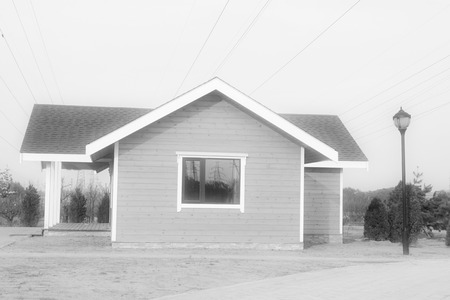 wooden house in a garden, north chinaのeditorial素材