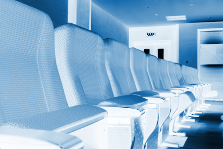 chairs in a theatre, closeup of photoのeditorial素材