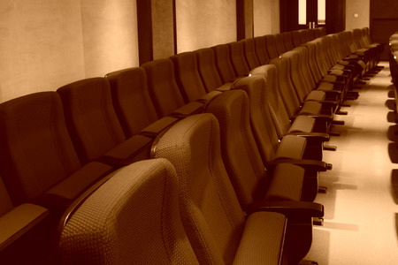 chairs in a theatre, closeup of photoのeditorial素材