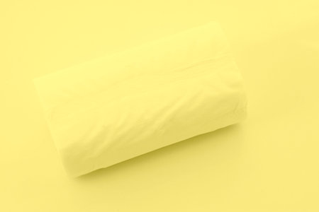 toilet paper on white background, closeup of photoの写真素材