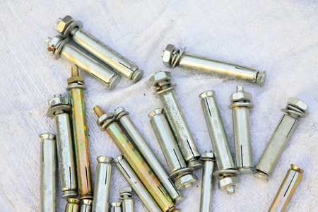 Expansion bolt, closeup of photoの写真素材