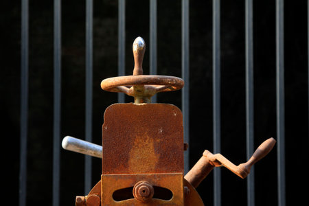 Oxidation rust Machinery and equipment - crank, closeup of photo