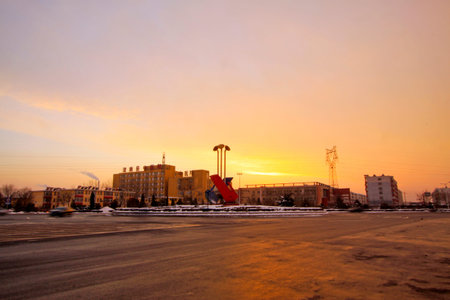Chinese scenery with the view of the hospitalのeditorial素材