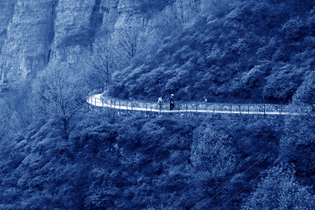 mountain road in a geological parkのeditorial素材