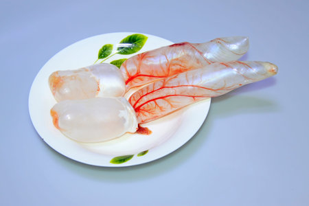 swim bladder in ceramic platesの写真素材