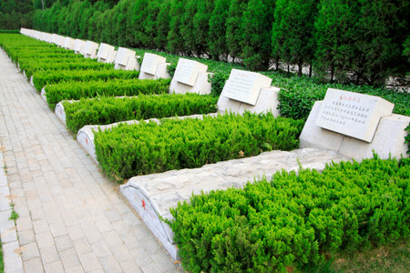 tomb in the north China military martyrs cemetery, shijiazhuang city, hebei province, Chinaのeditorial素材