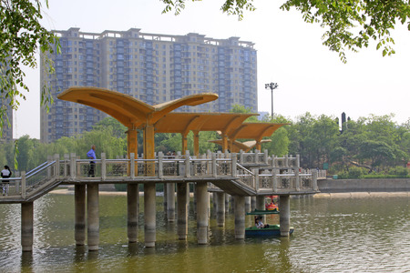 building scenery in a water park, closeup of photoのeditorial素材