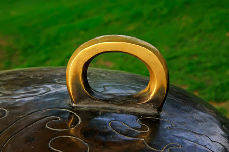 ancient Chinese bronze relics, closeup of photo