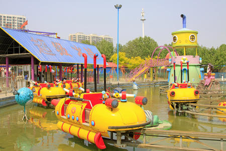 rail infrastructure in a playground, closeup of photoのeditorial素材