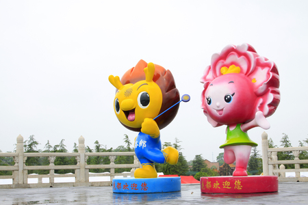 Cartoon character sculpture, closeup of photoのeditorial素材