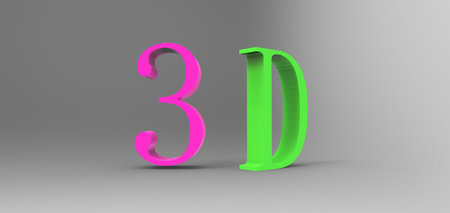 3D font in gray background, computer generated images