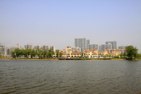chinese city scenery, high-rise buildings, closeup of photoのeditorial素材