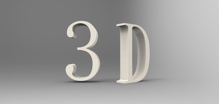 3D font in gray backgroundの写真素材