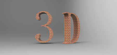 3D font in gray backgroundの写真素材