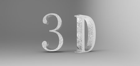 3D font in gray background
