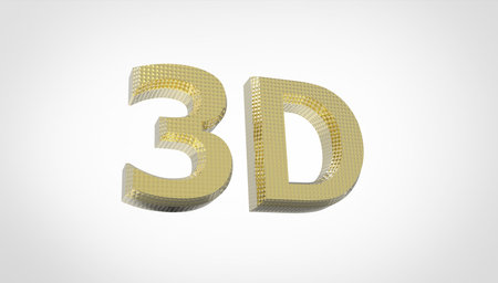 3D font in gray background