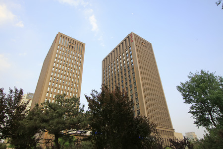 Shijiazhuang - April 27: diamond plaza building scenery, April 27, 2015, shijiazhuang city, hebei province, Chinaのeditorial素材