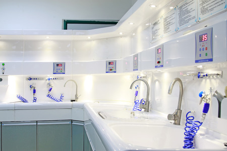 cleaning disinfection system in hospital, closeup of photoのeditorial素材