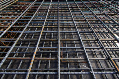 twisted steel racking seizing, closeup of photo