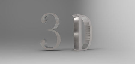 3D font in gray background, computer generated images