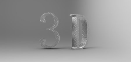 3D font in gray background, computer generated images