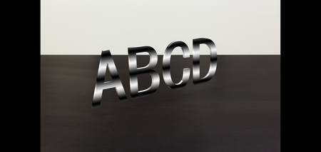 3D font "ABCD" in white backgroundの写真素材