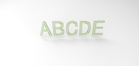 3D font "ABCDE" in white backgroundの写真素材