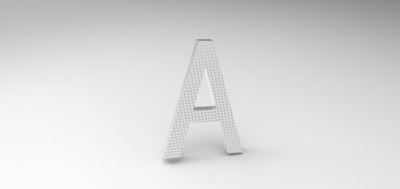 3D font "A" in white backgroundの写真素材