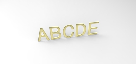 3D font "ABCDE" in white backgroundの写真素材
