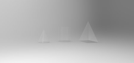 geometric solid structure rendering in a gray background
