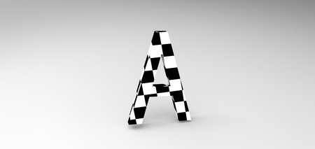 3D font "A" in white background, computer generated imagesの写真素材