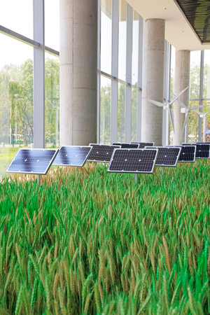 solar panel in a museum, closeup of photoのeditorial素材