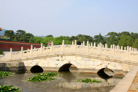 Chinese ancient architectural landscape in Eastern Royal Tombs of the Qing Dynasty, Chinaのeditorial素材