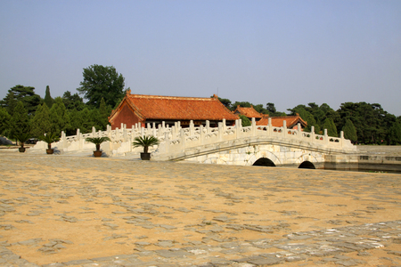 Chinese ancient architectural landscape in Eastern Royal Tombs of the Qing Dynasty, Chinaのeditorial素材