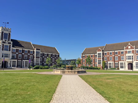 Loughborough - July 19: loughborough university campus landscape, on July 19, 2016, loughborough, UK.のeditorial素材