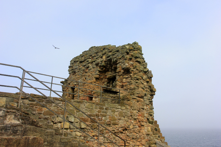 St Andrews - September 15: Ruins of the castle, st Andrews on September 15, 2016, Britainのeditorial素材