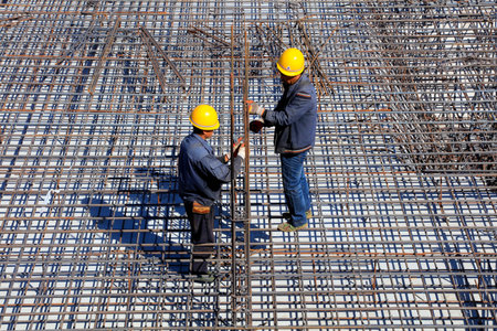 steel fabric in the construction site