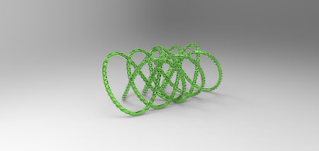 3D torus knot in gray background, computer generated imagesの写真素材