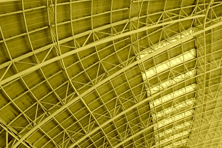 Large steel structure truss, closeup of photo