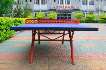 tennis tables on campusのeditorial素材