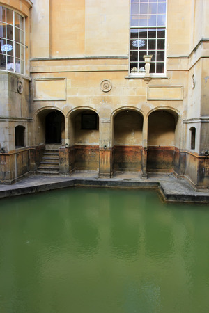 Bath City - March 16: ancient Rome baths building scenery, on March 16, 2016, Bath, UK.のeditorial素材