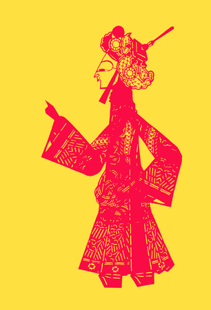 traditional Chinese paper-cut works, closeup of photoの写真素材