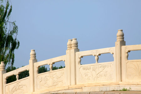 White marble railing