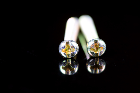 Screw in the black backgroundの写真素材