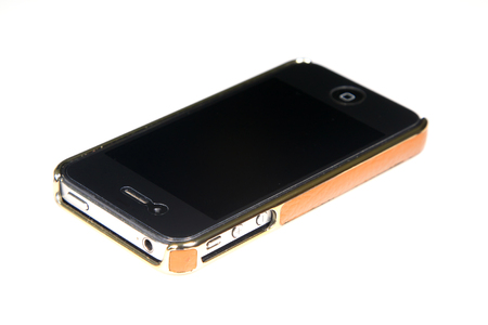 Mobile phone in the white backgroundのeditorial素材