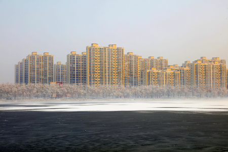 Winter scenery of northern Chinaの写真素材