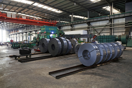 Strip steel in the factoryのeditorial素材