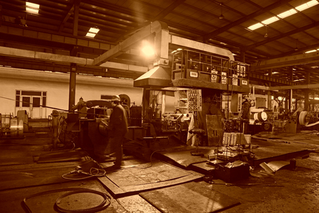 Strip production machinery and equipment in a factoryのeditorial素材