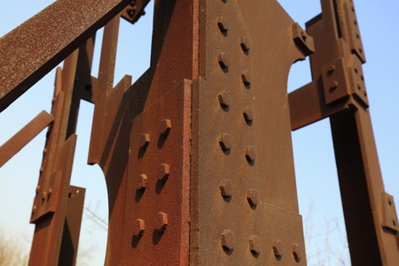 Oxidized rusty metal partsの写真素材