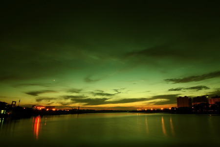 rivers natural scenery in the eveningの写真素材